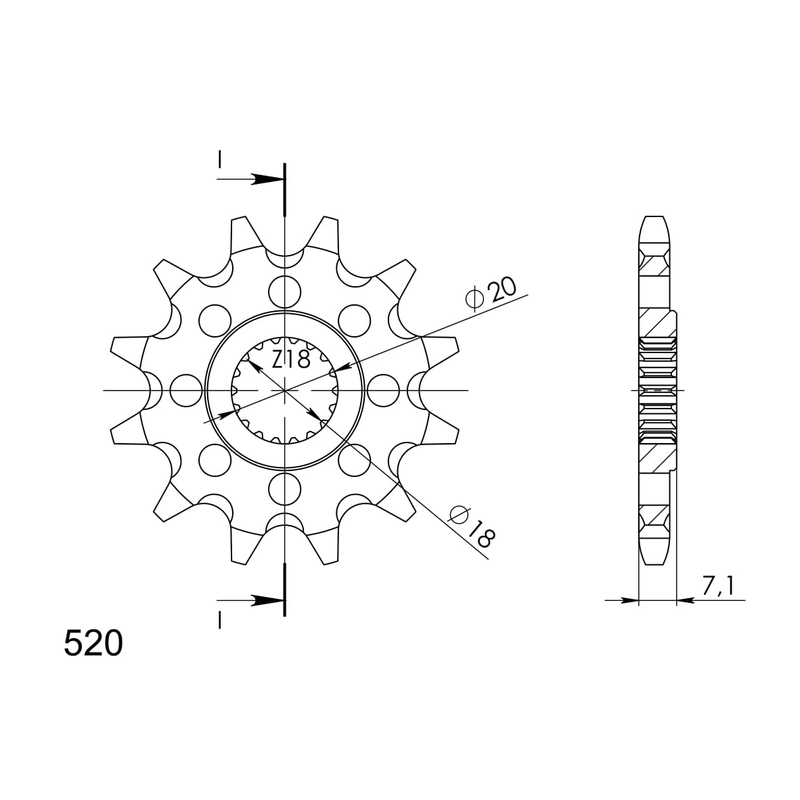Pinion fata SUPERSPROX 12T, 520
