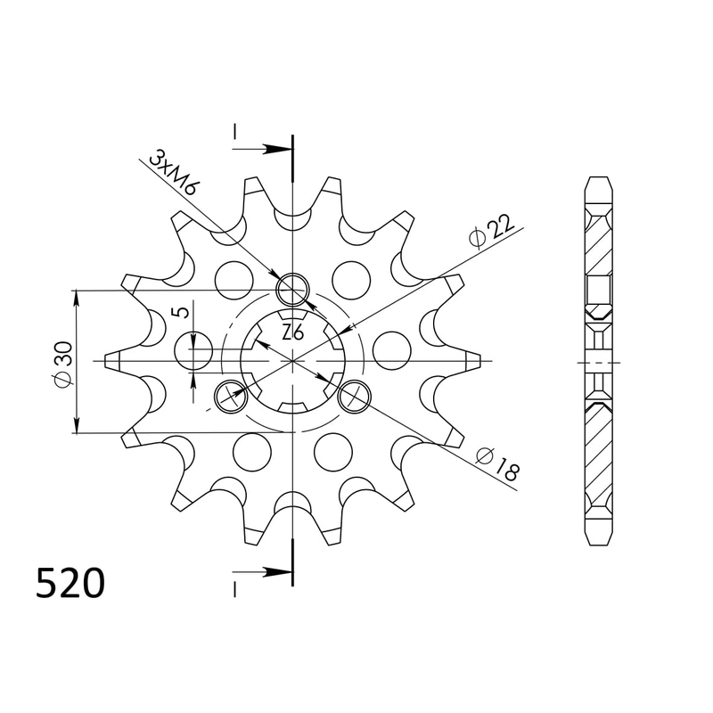 Pinion fata SUPERSPROX 13T, 520