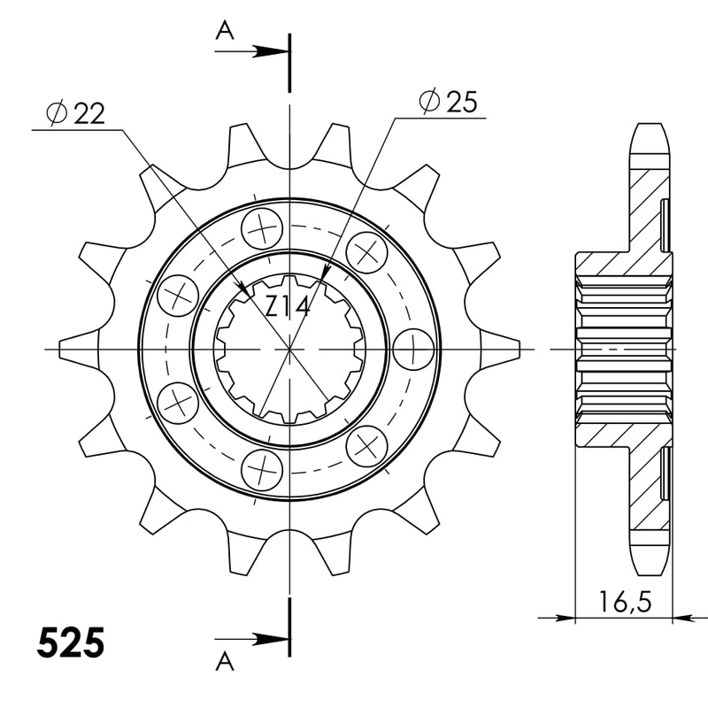 Pinion fata SUPERSPROX 15T, 525