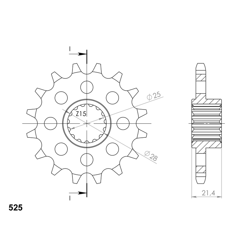 Pinion fata SUPERSPROX 17T, 525