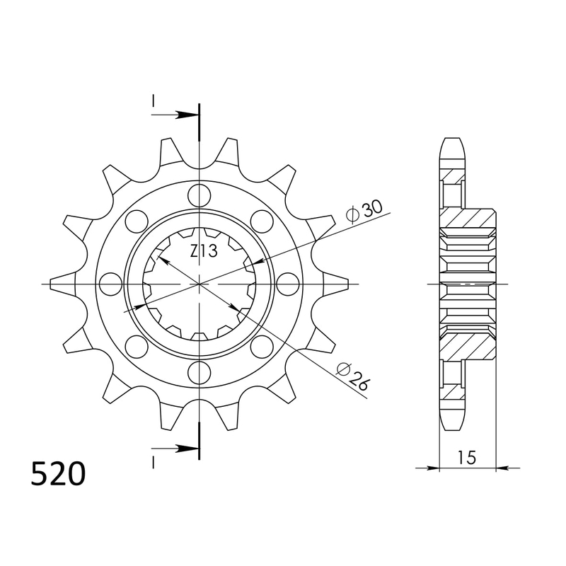 Pinion fata SUPERSPROX 14T, 520
