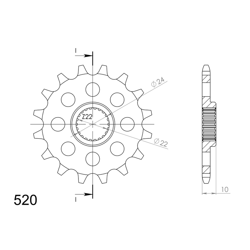 Pinion fata SUPERSPROX 18T, 520
