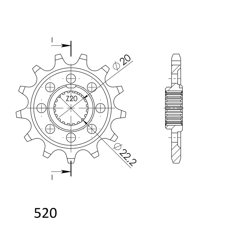 Pinion fata SUPERSPROX 13T, 520
