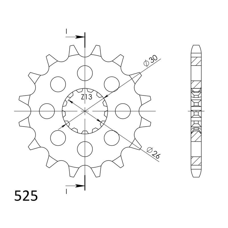 Pinion fata SUPERSPROX 19T, 525