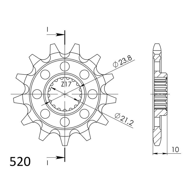Pinion fata SUPERSPROX 14T, 520