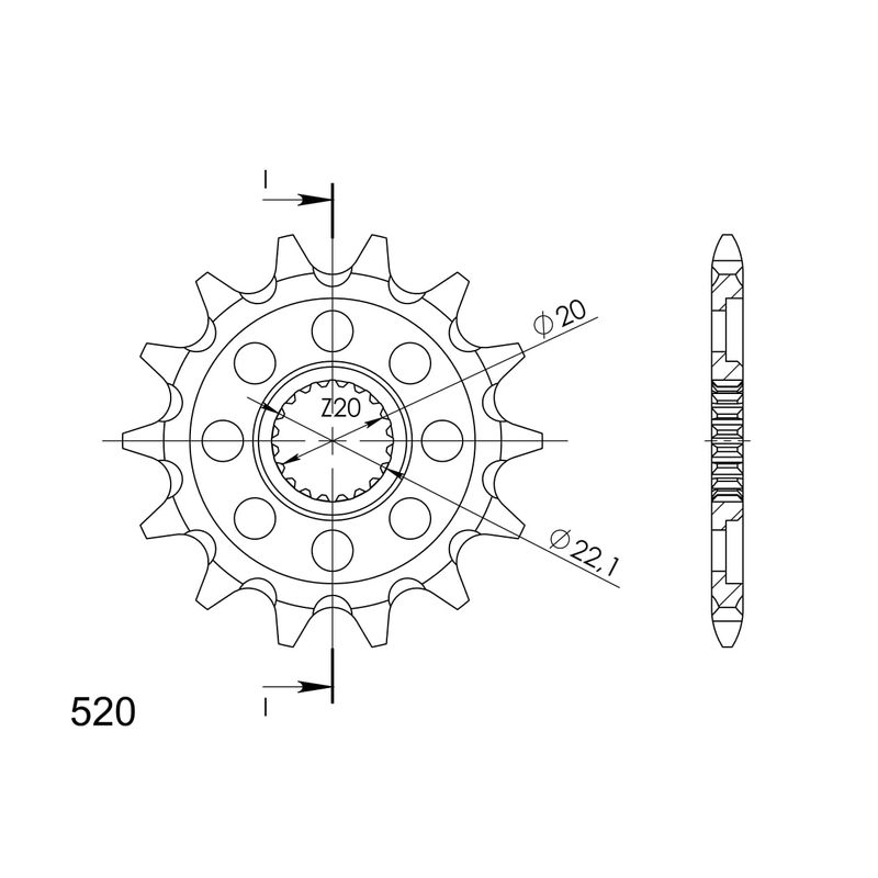 Pinion fata SUPERSPROX 14T, 520