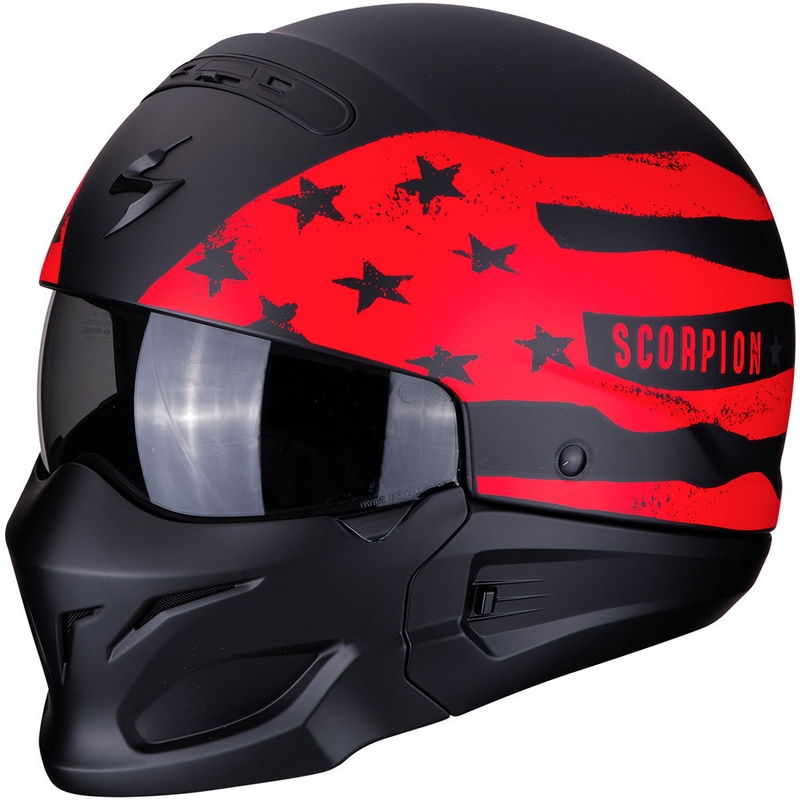 Casca Scorpion EXO-COMBAT Rookie negru-roșu lichidare