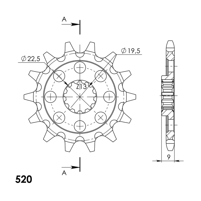 Pinion fata SUPERSPROX 14T, 520