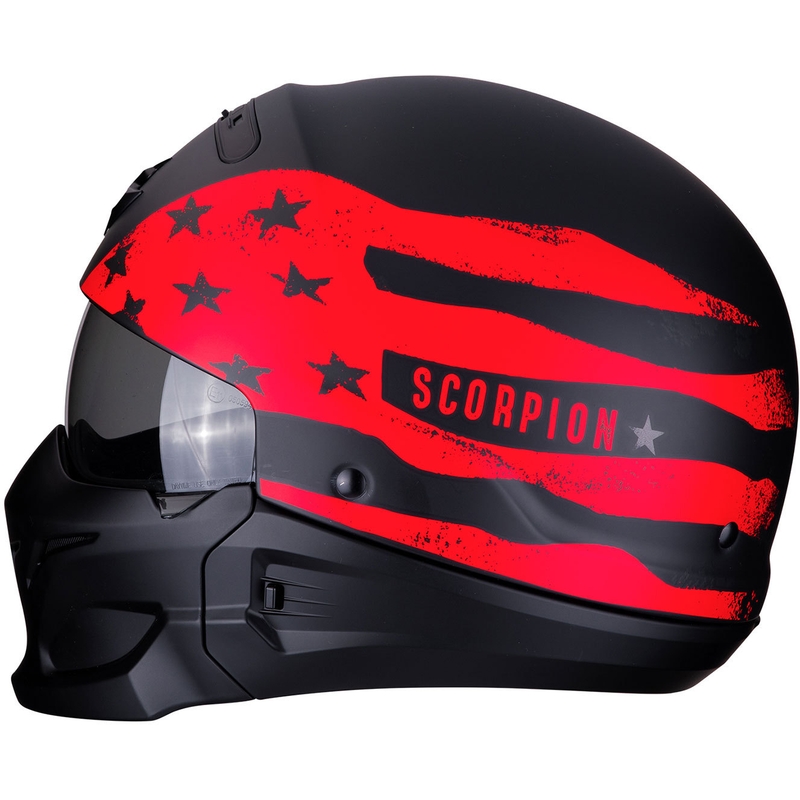 Casca Scorpion EXO-COMBAT Rookie negru-roșu lichidare