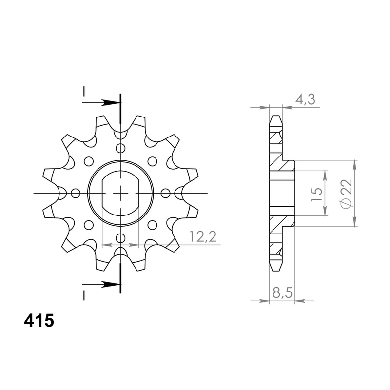 Pinion fata SUPERSPROX 11T, 415