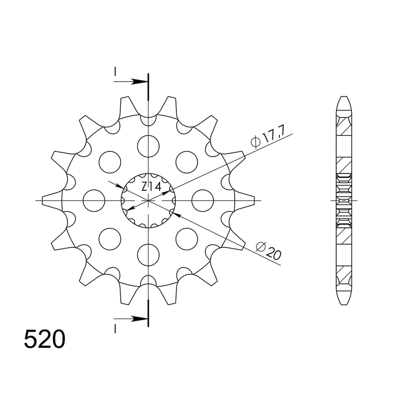 Pinion fata SUPERSPROX 13T, 520