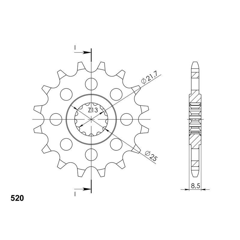 Pinion fata SUPERSPROX 15T, 520