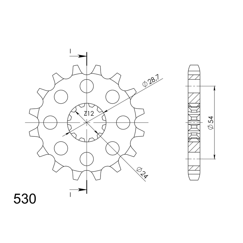 Pinion fata SUPERSPROX 17T, 530