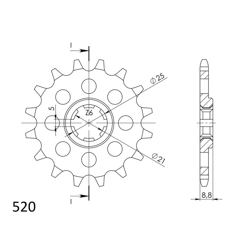 Pinion fata SUPERSPROX 13T, 520