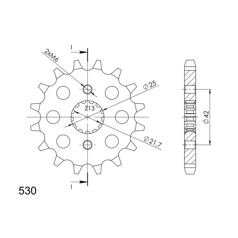 Pinion fata SUPERSPROX 15T, 530
