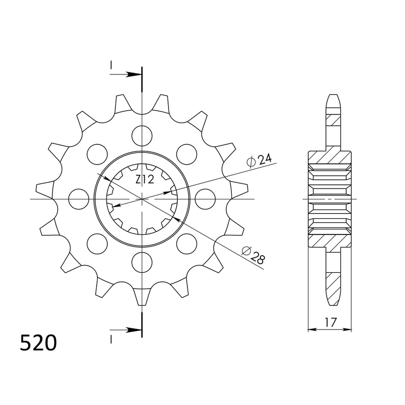 Pinion fata SUPERSPROX 15T, 520