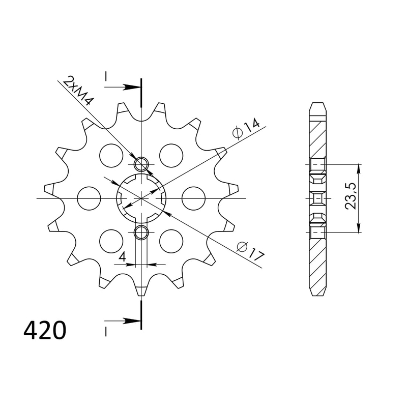 Pinion fata SUPERSPROX 14T, 420