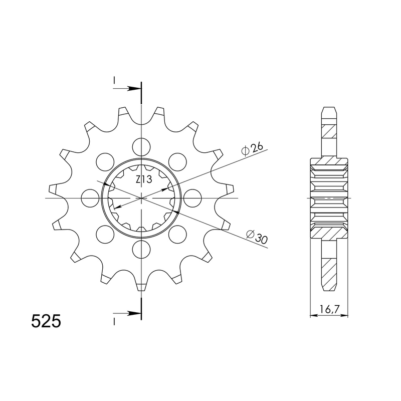 Pinion fata SUPERSPROX 15T, 525