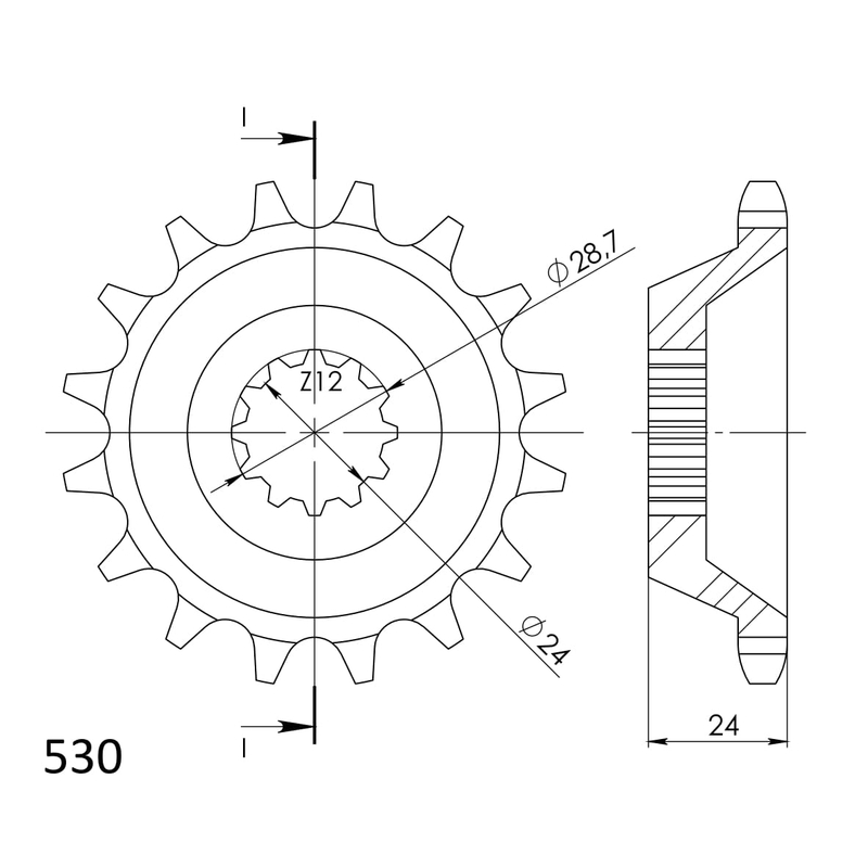 Pinion fata SUPERSPROX 17T, 530