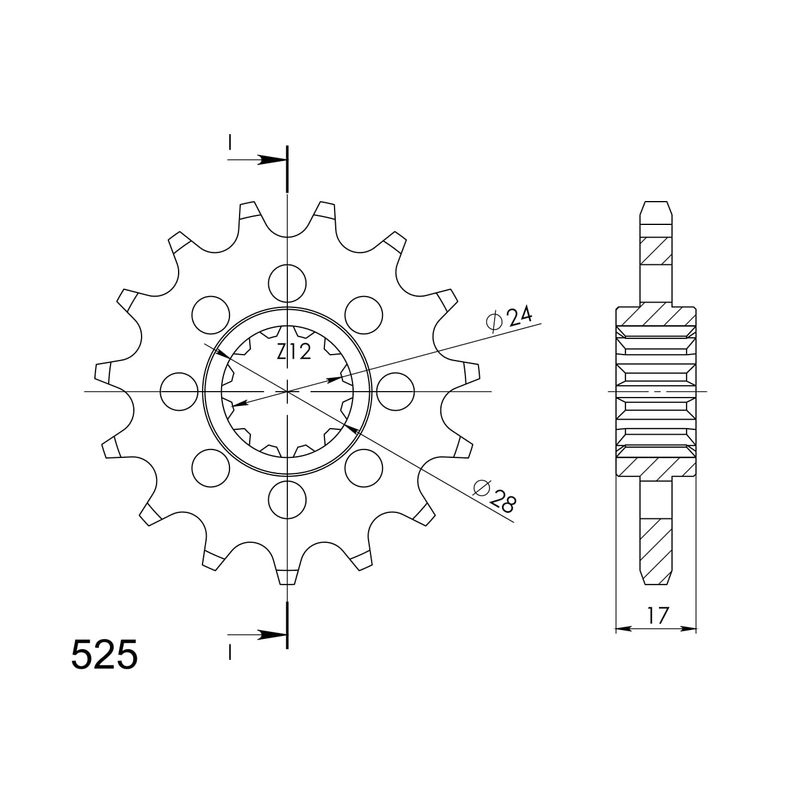 Pinion fata SUPERSPROX 15T, 525 lichidare