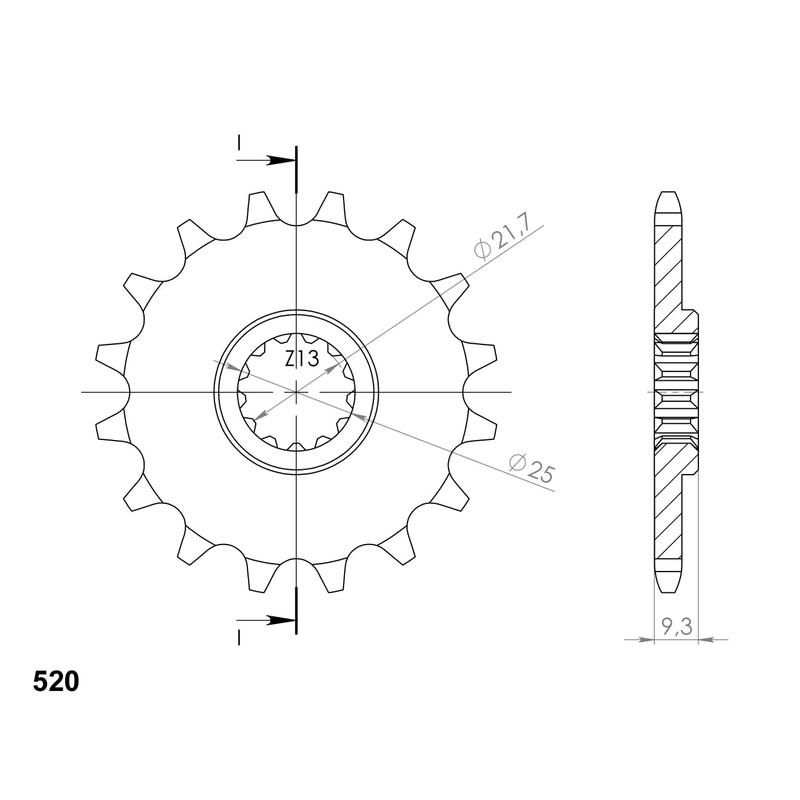 Pinion fata SUPERSPROX 14T, 520