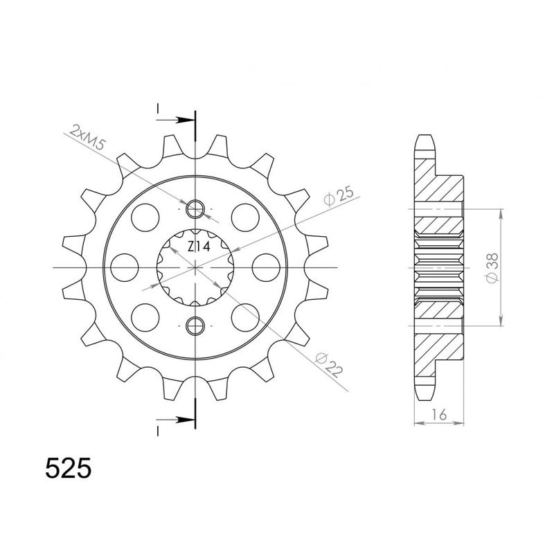 Pinion fata SUPERSPROX 15T, 525