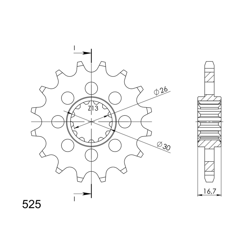 Pinion fata SUPERSPROX 16T, 525