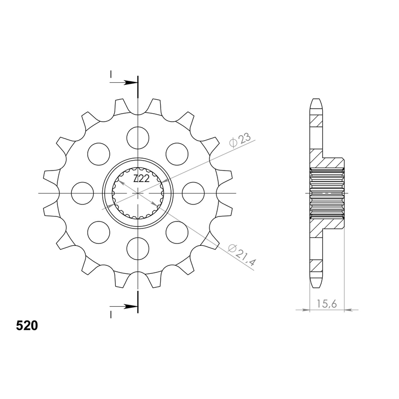Pinion fata SUPERSPROX 15T, 520