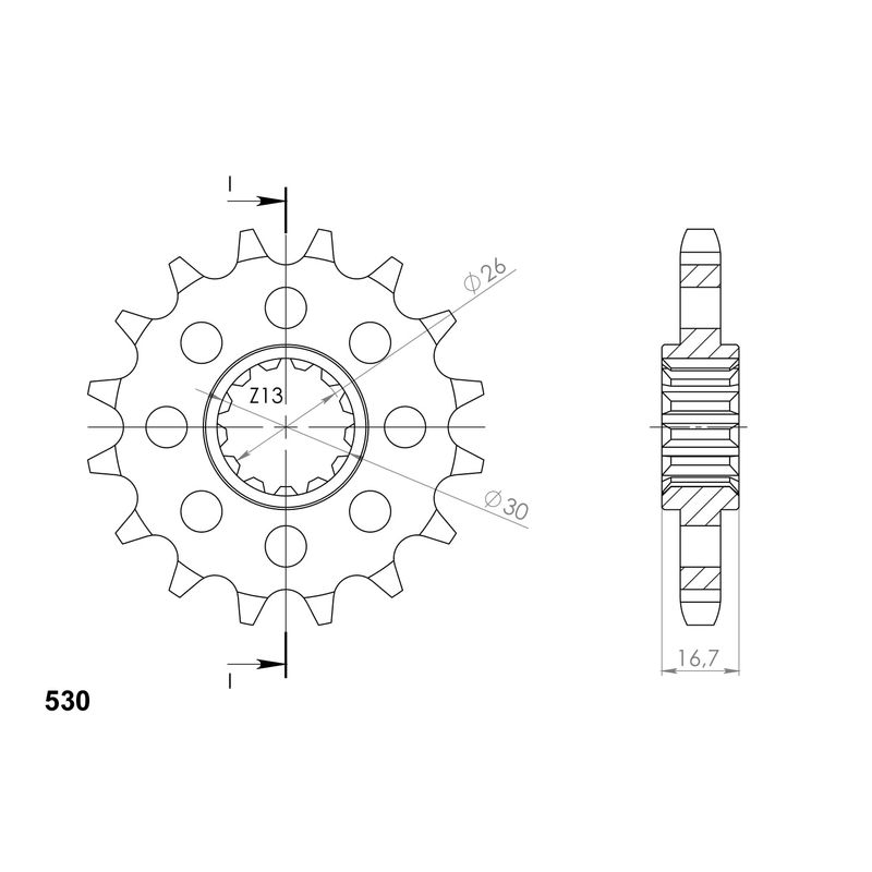 Pinion fata SUPERSPROX 15T, 530 lichidare