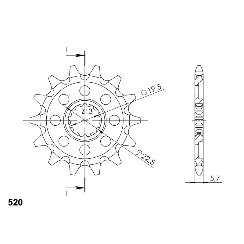 Pinion fata SUPERSPROX 13T, 520