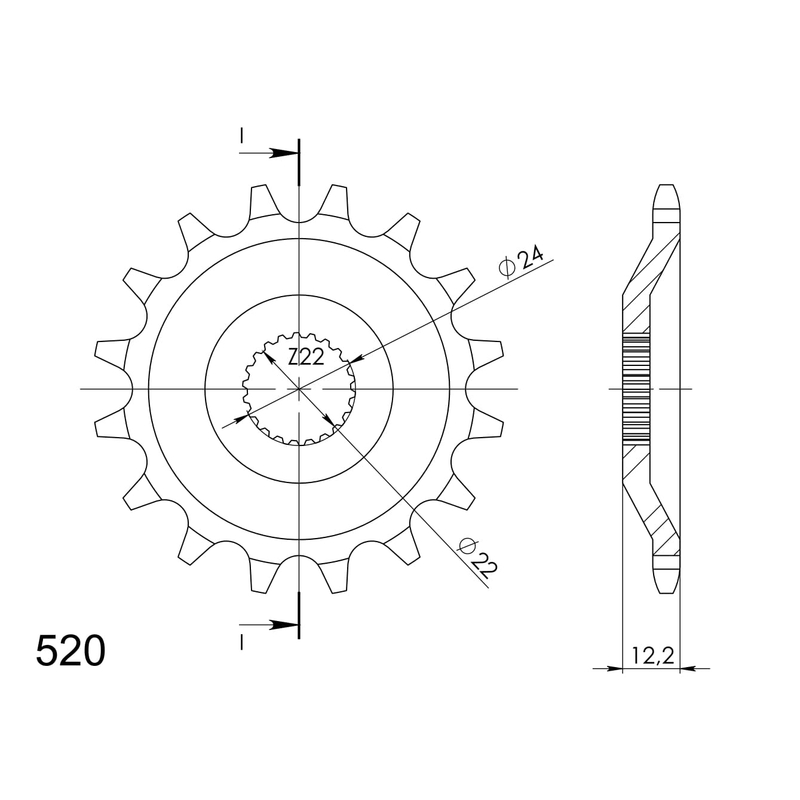 Pinion fata SUPERSPROX 16T, 520