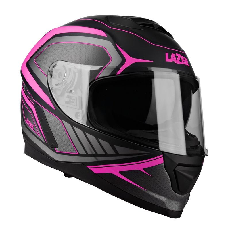 Cască integrală pentru motociclete Lazer Rafale Hexa negru și roz