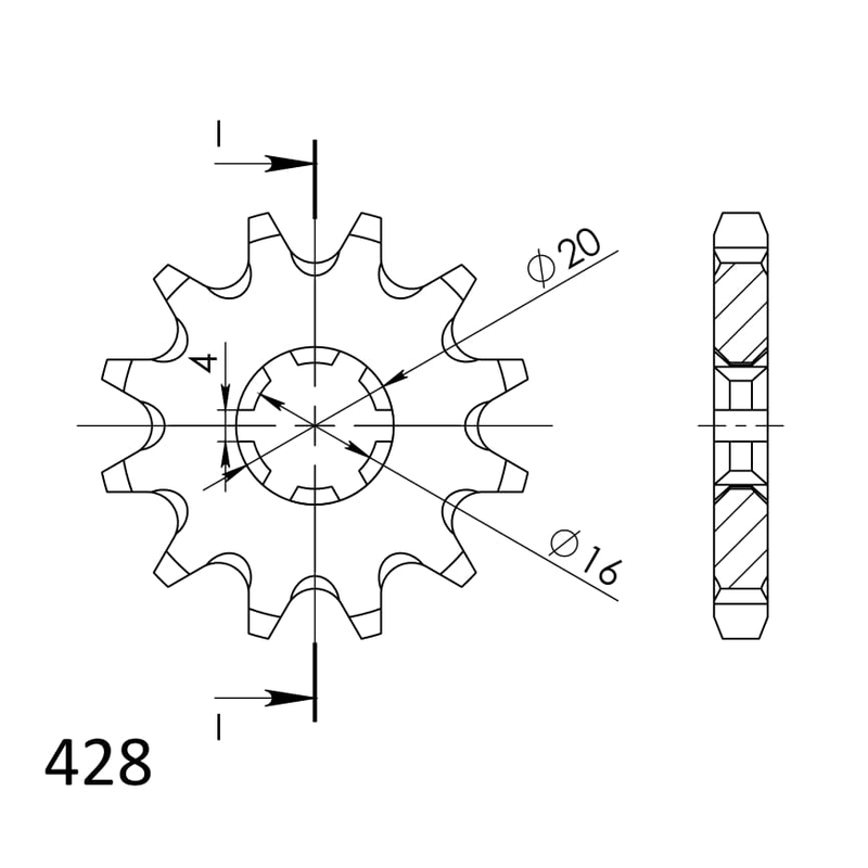 Pinion fata SUPERSPROX 11T, 428
