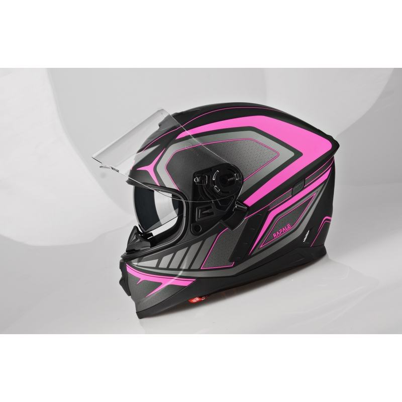 Cască integrală pentru motociclete Lazer Rafale Hexa negru și roz