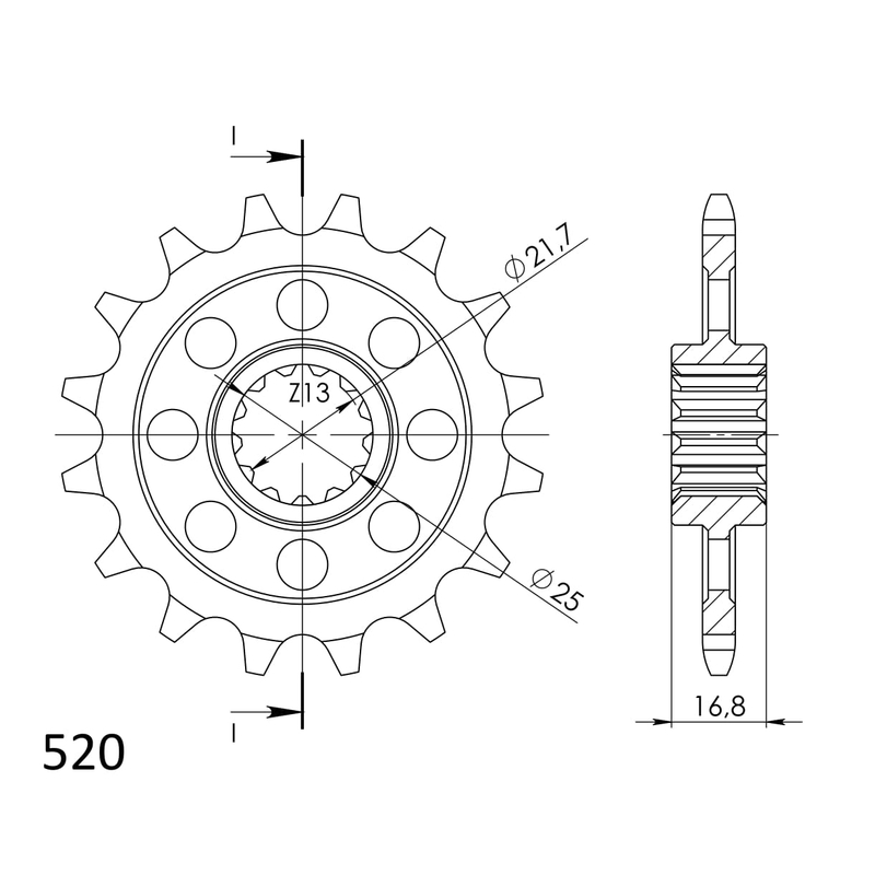 Pinion fata SUPERSPROX 17T, 520