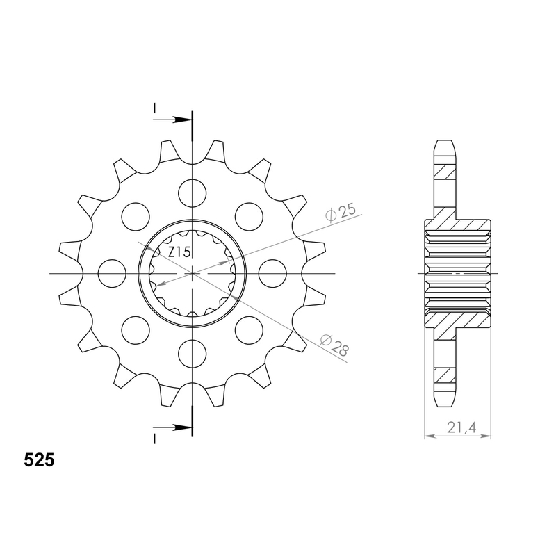 Pinion fata SUPERSPROX 16T, 525