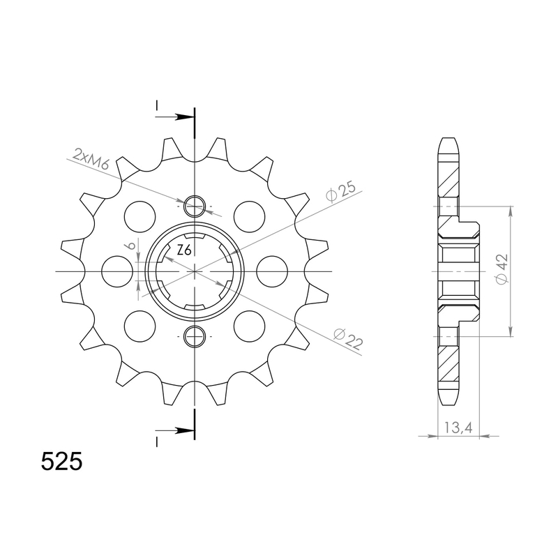 Pinion fata SUPERSPROX 16T, 525
