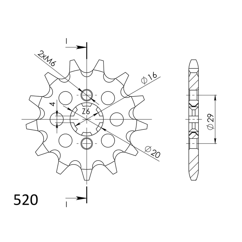 Pinion fata SUPERSPROX 13T, 520