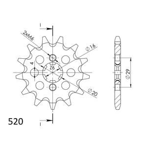 Pinion fata SUPERSPROX CST-422:14 14T, 520
