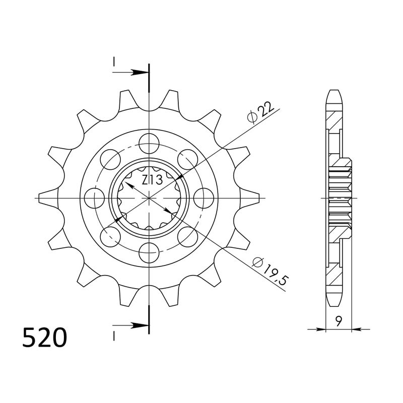 Pinion fata SUPERSPROX 14T, 428