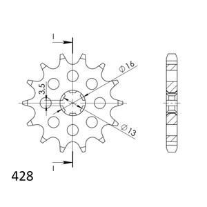 Pinion fata SUPERSPROX CST-542:13 13T, 428