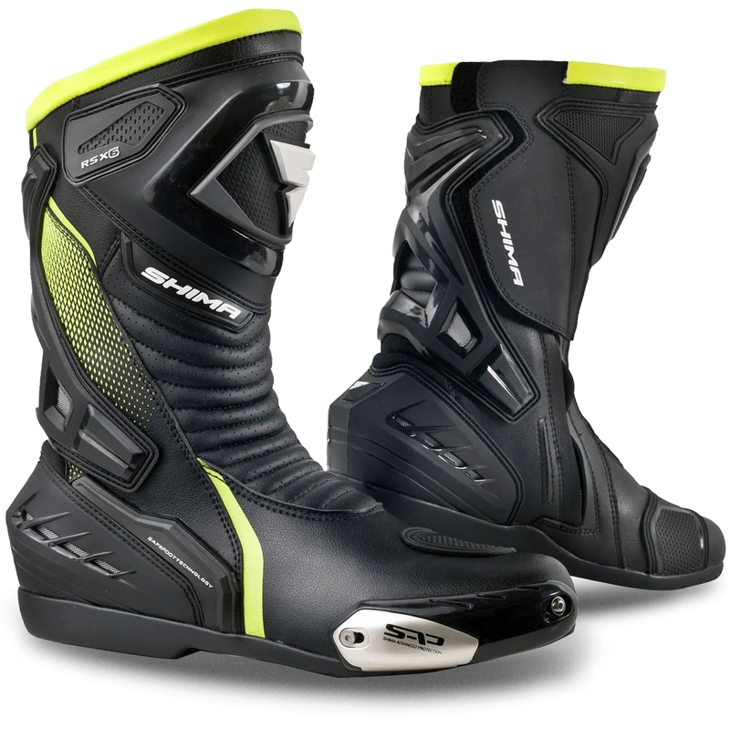 Ghete motociclete Shima RSX-6 galben fluo