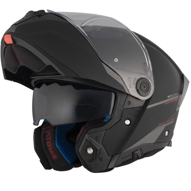 Cască de motocicletă pliabilă MT ATOM 2 SV SOLID A1 negru mat