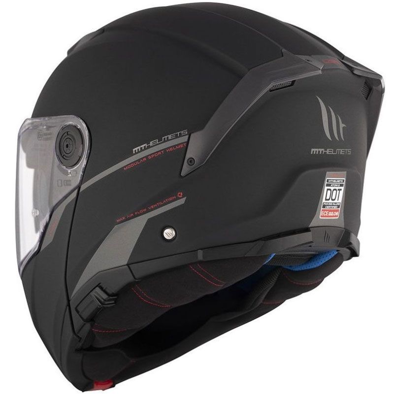 Cască de motocicletă pliabilă MT ATOM 2 SV SOLID A1 negru mat