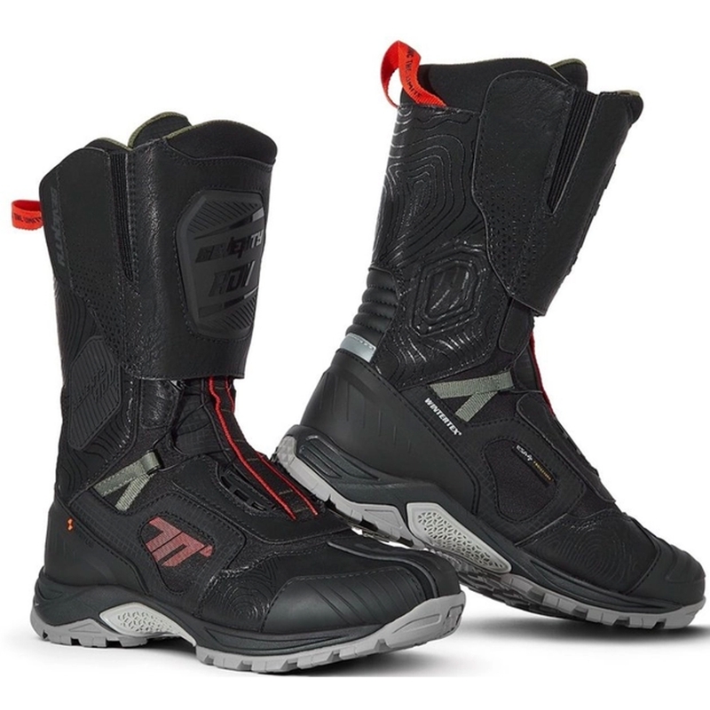 Cizme moto SEVENTY DEGREES SD-BA6 Stelvio High negru-rosu-verde