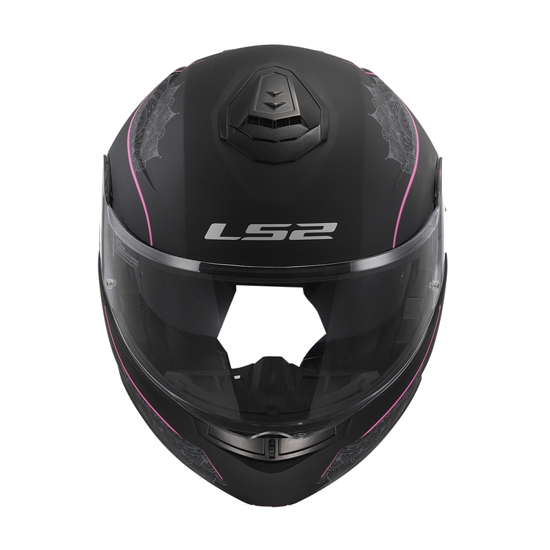 Cască modulară LS2 FF908 Strobe II Lux negru-roz