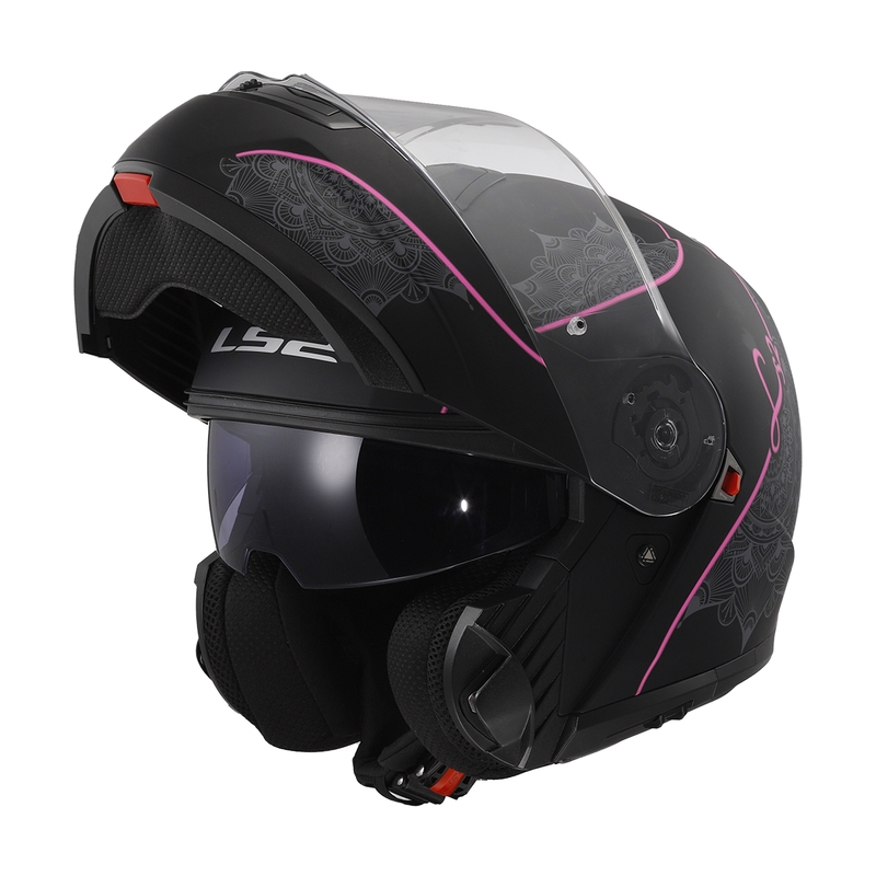 Cască modulară LS2 FF908 Strobe II Lux negru-roz