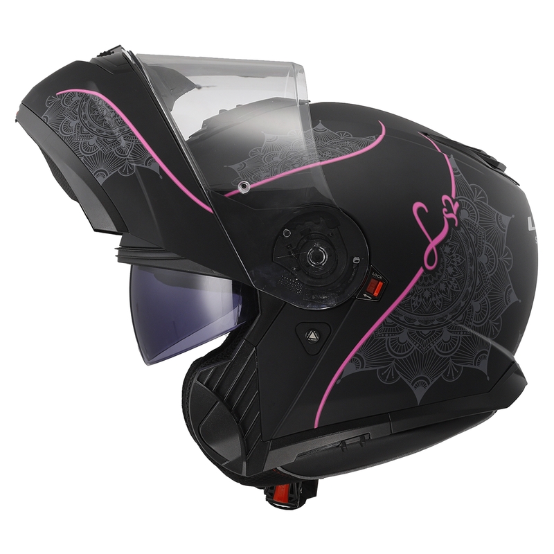 Cască modulară LS2 FF908 Strobe II Lux negru-roz