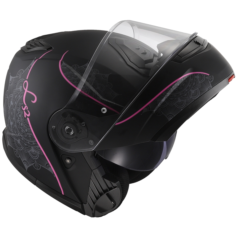 Cască modulară LS2 FF908 Strobe II Lux negru-roz