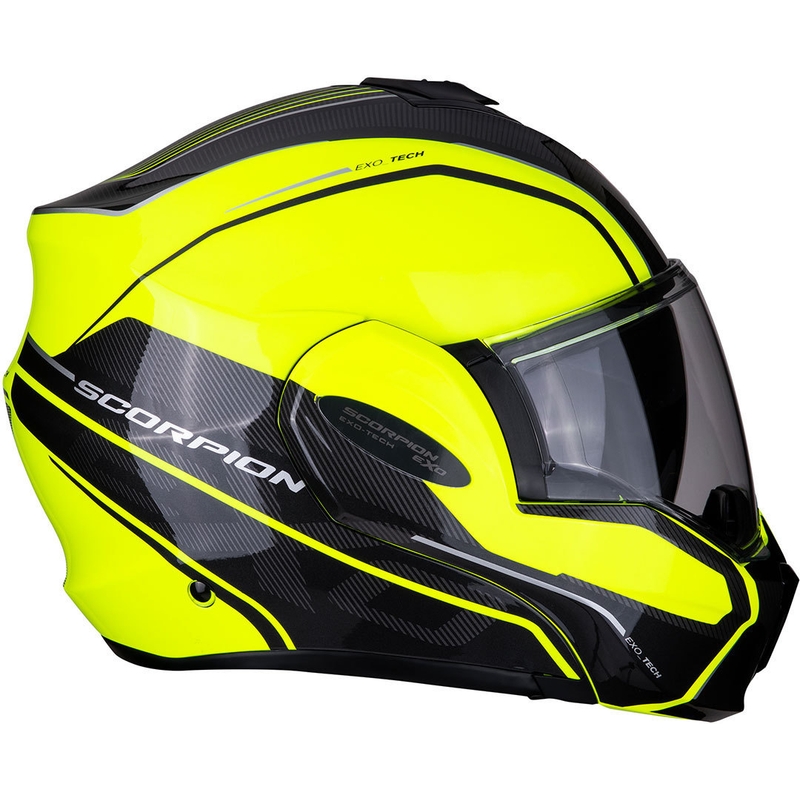 Casca de basculare Scorpion EXO-TECH Time-Off galben fluo-argintiu lichidare